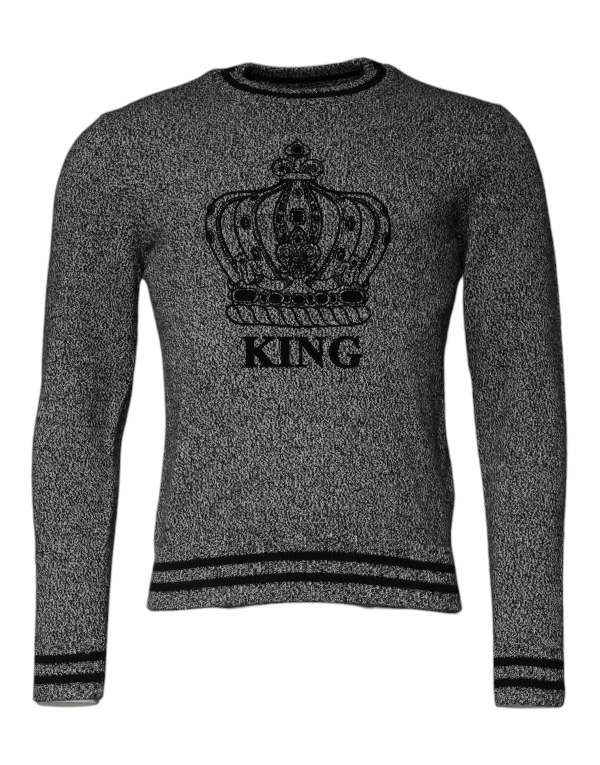 Dolce & Gabbana Men's Gray Crown King Cashmere Pullover Sweater
