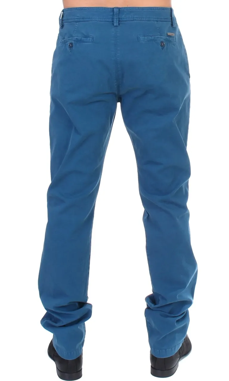 GF Ferre Men's Elegant Straight Fit Cotton Chinos