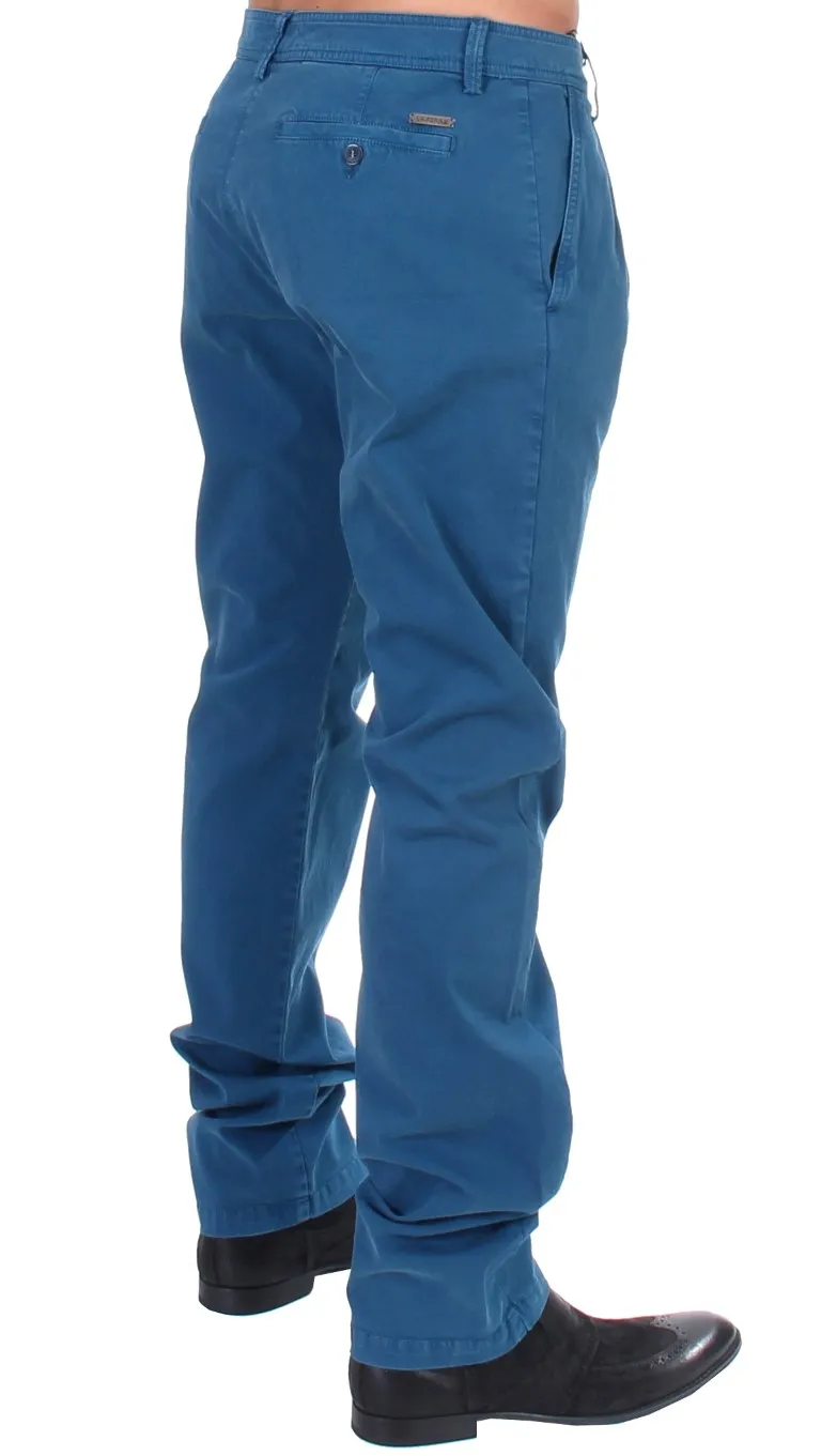 GF Ferre Men's Elegant Straight Fit Cotton Chinos