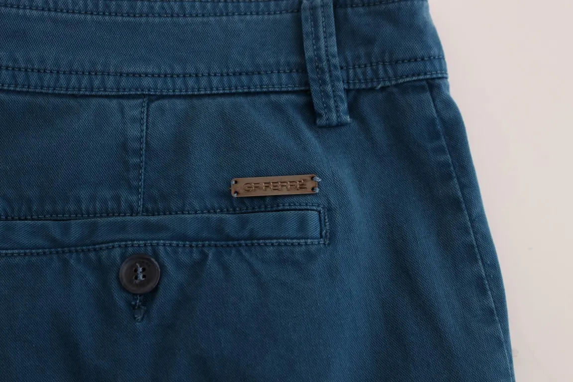 GF Ferre Men's Elegant Straight Fit Cotton Chinos