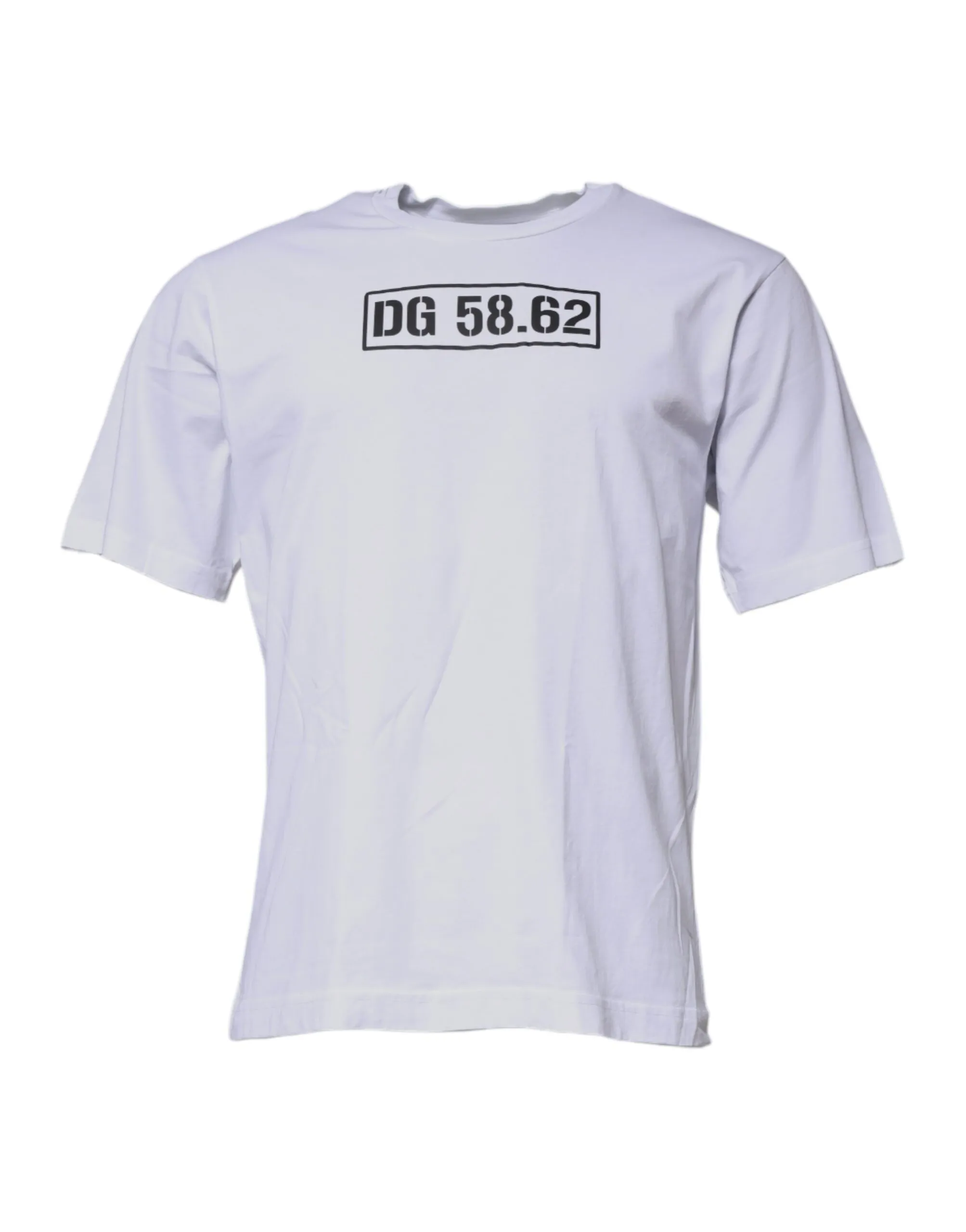 Dolce & Gabbana Men's White DG Logo Cotton Crew Neck T-shirt