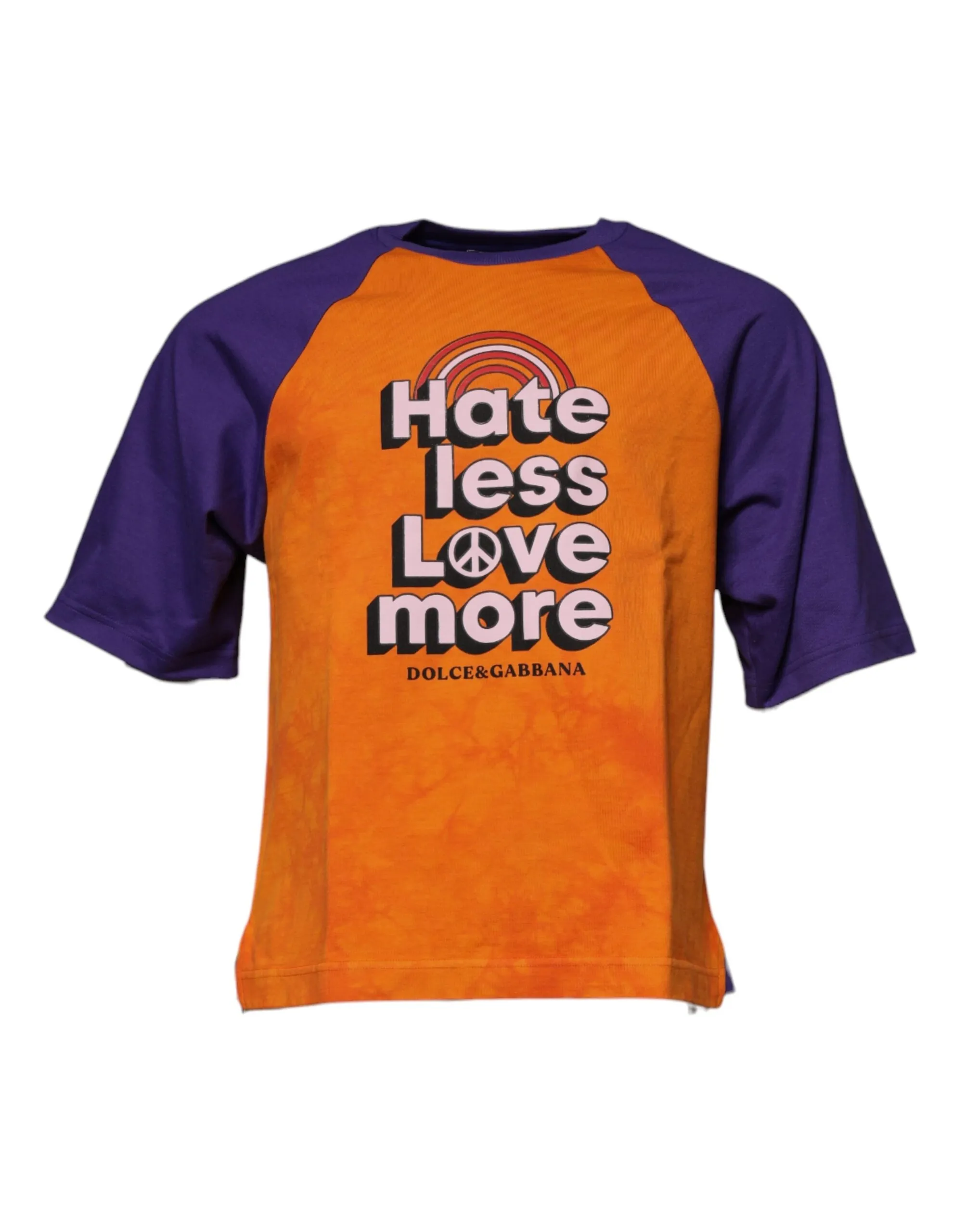 Dolce & Gabbana Men's Orange Purple Graphic Print Short Sleeves T-shirt