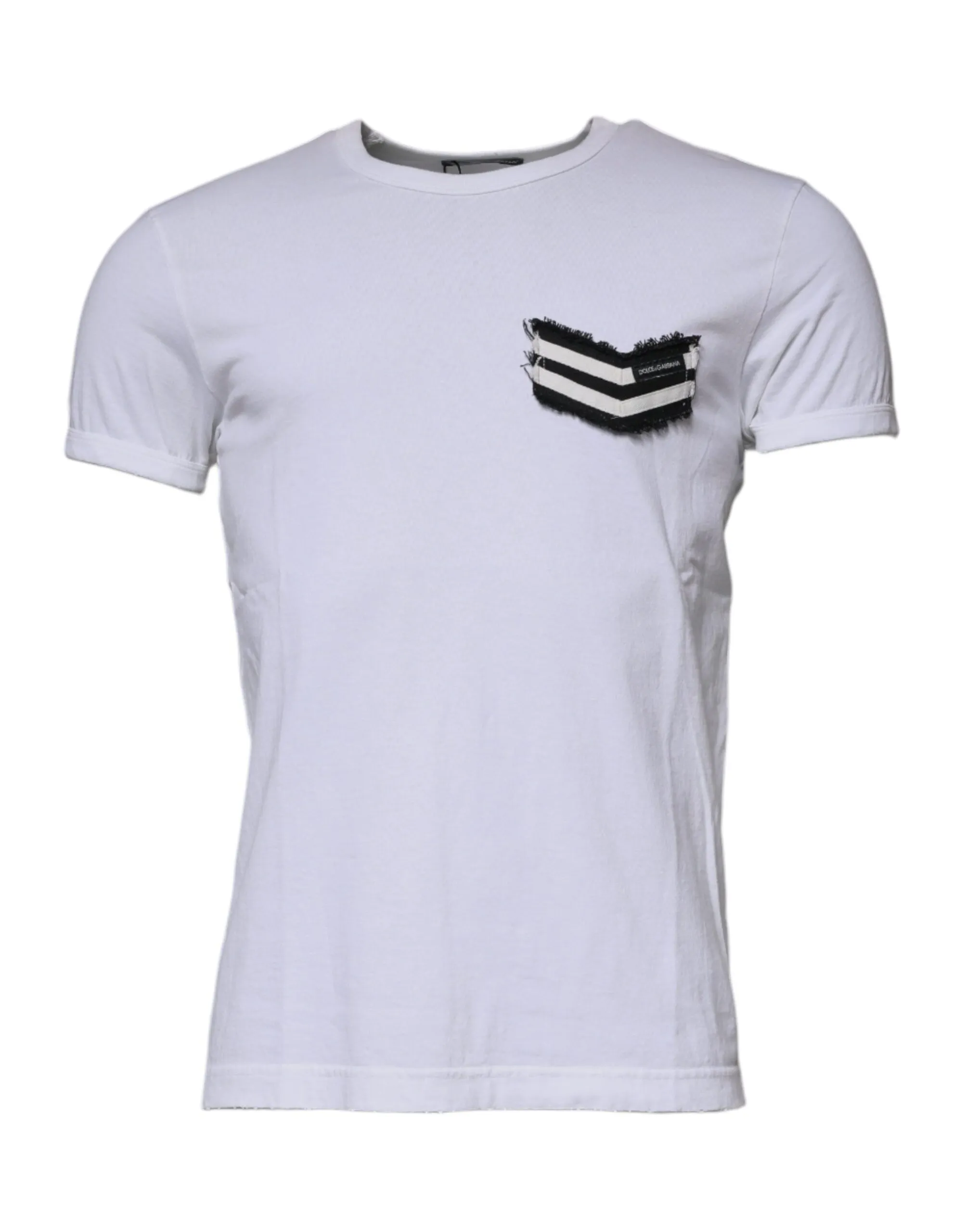 Dolce & Gabbana Men's White Stripes Crew Neck Short Sleeves T-shirt