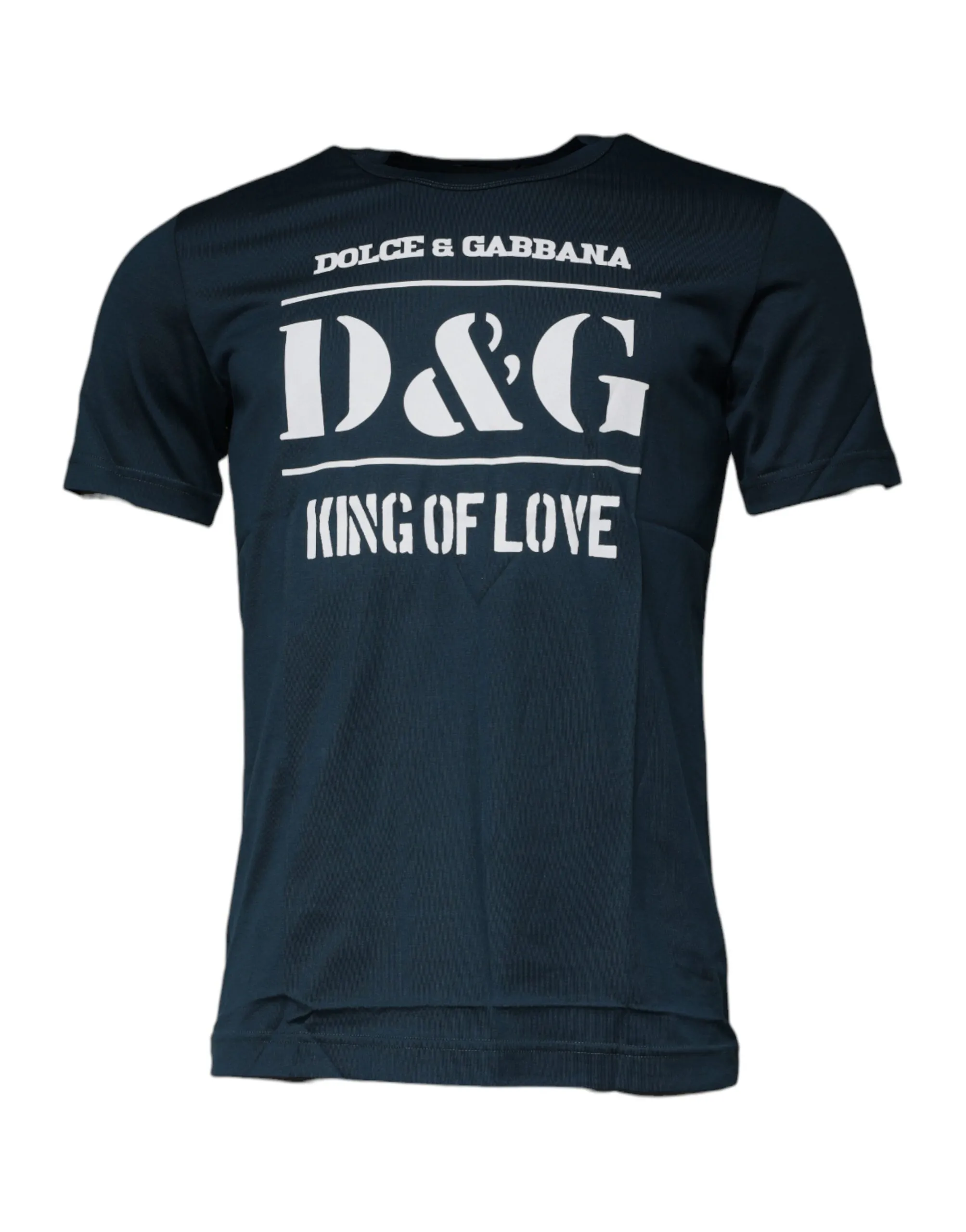 Dolce & Gabbana Men's Dark Blue D&G King Of Love Crew Neck T-shirt