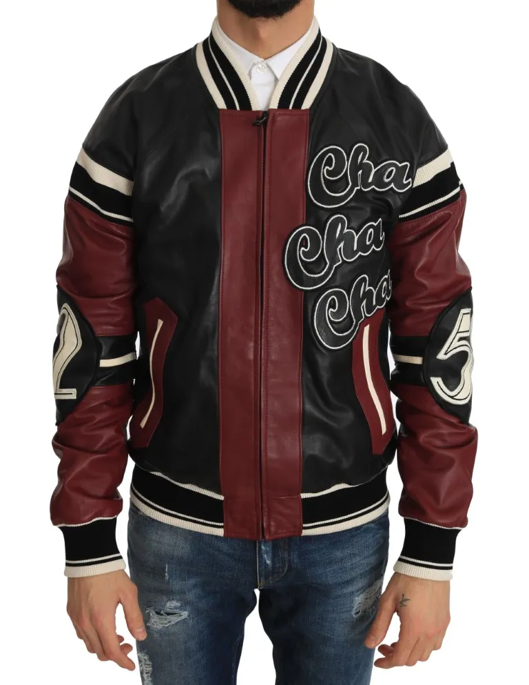 Dolce & Gabbana Men's Exquisite Sheepskin Leather Bomber Jacket