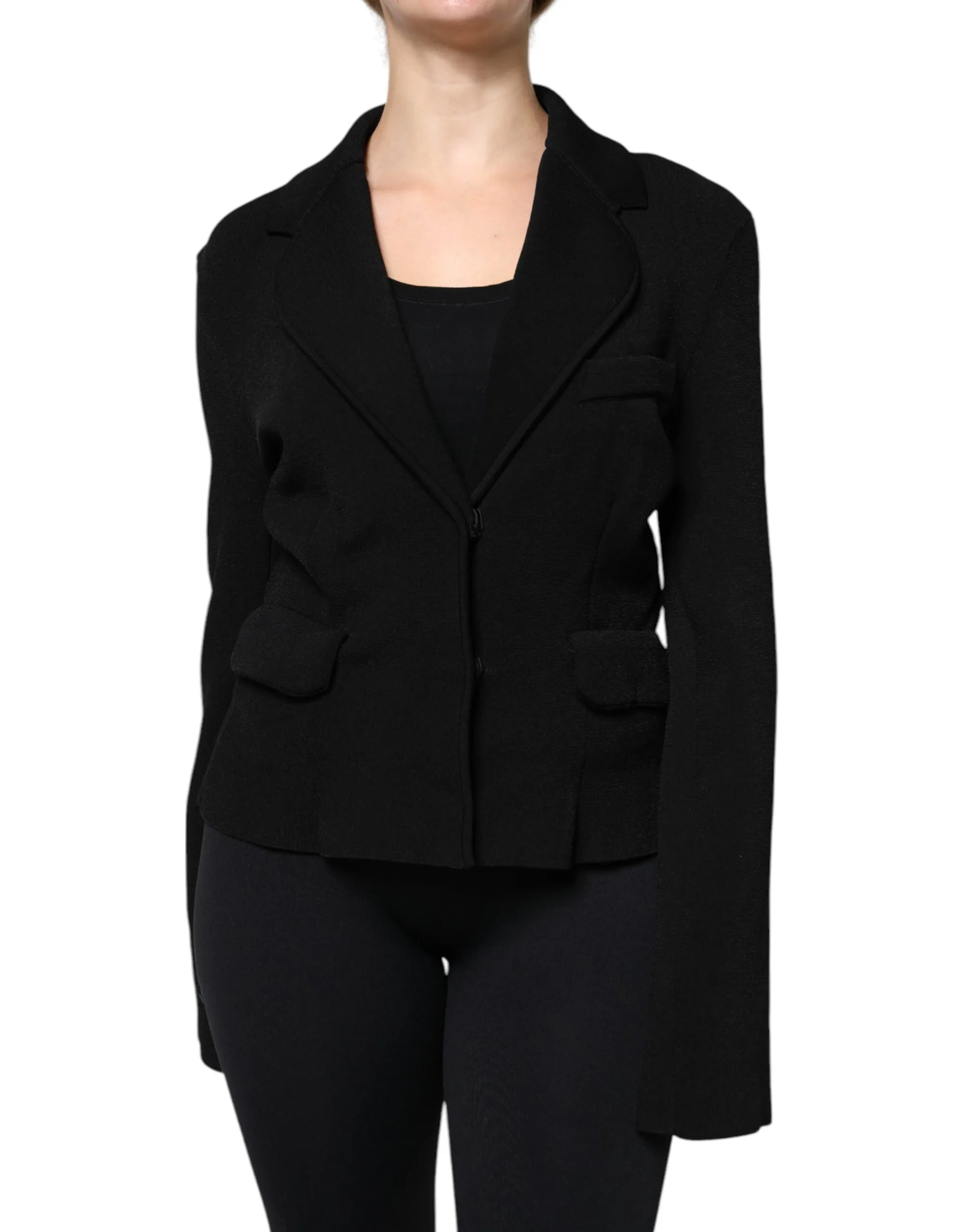 Dolce & Gabbana Women's Black Viscose Single Breasted Blazer Jacket