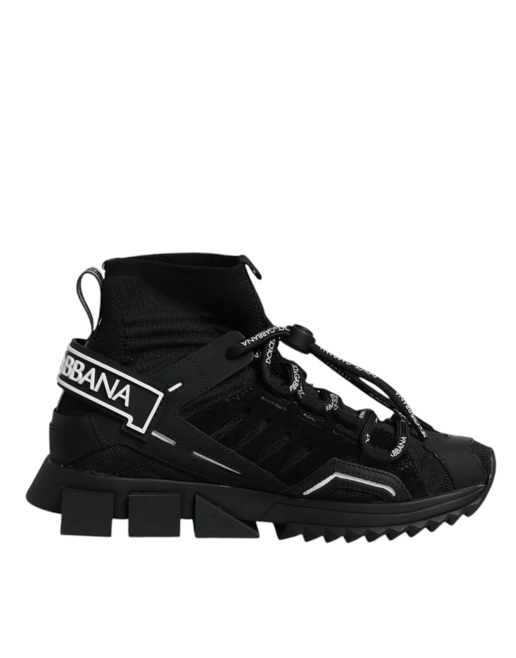 Dolce & Gabbana Women's Black Sorrento Socks Logo Sneakers Shoes