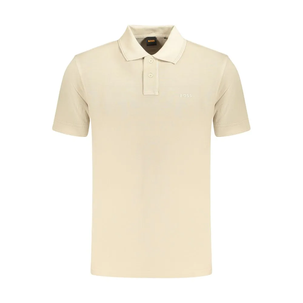 Hugo Boss Beige Cotton Men Polo Shirt