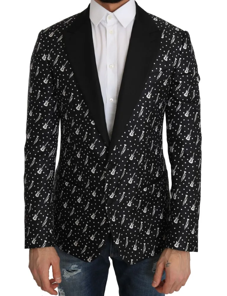Dolce & Gabbana Men's Polka Dot Jazz Print Slim Fit Blazer