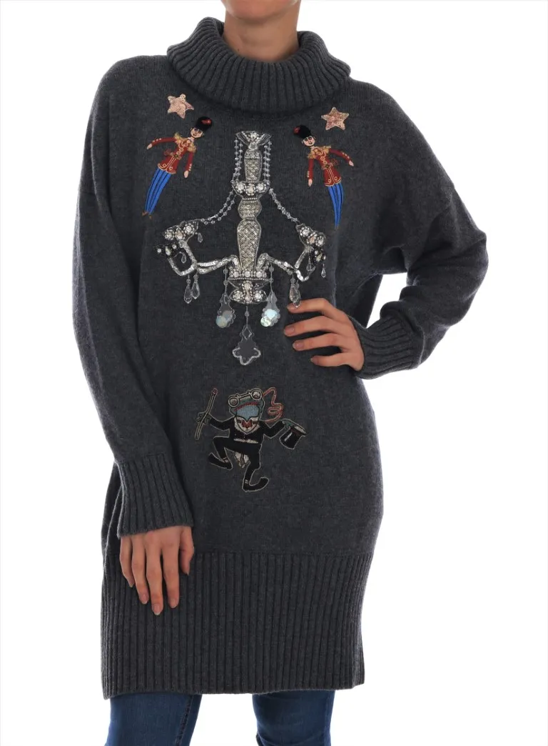 Dolce & Gabbana Women's Enchanted Crystal Turtleneck Sweater