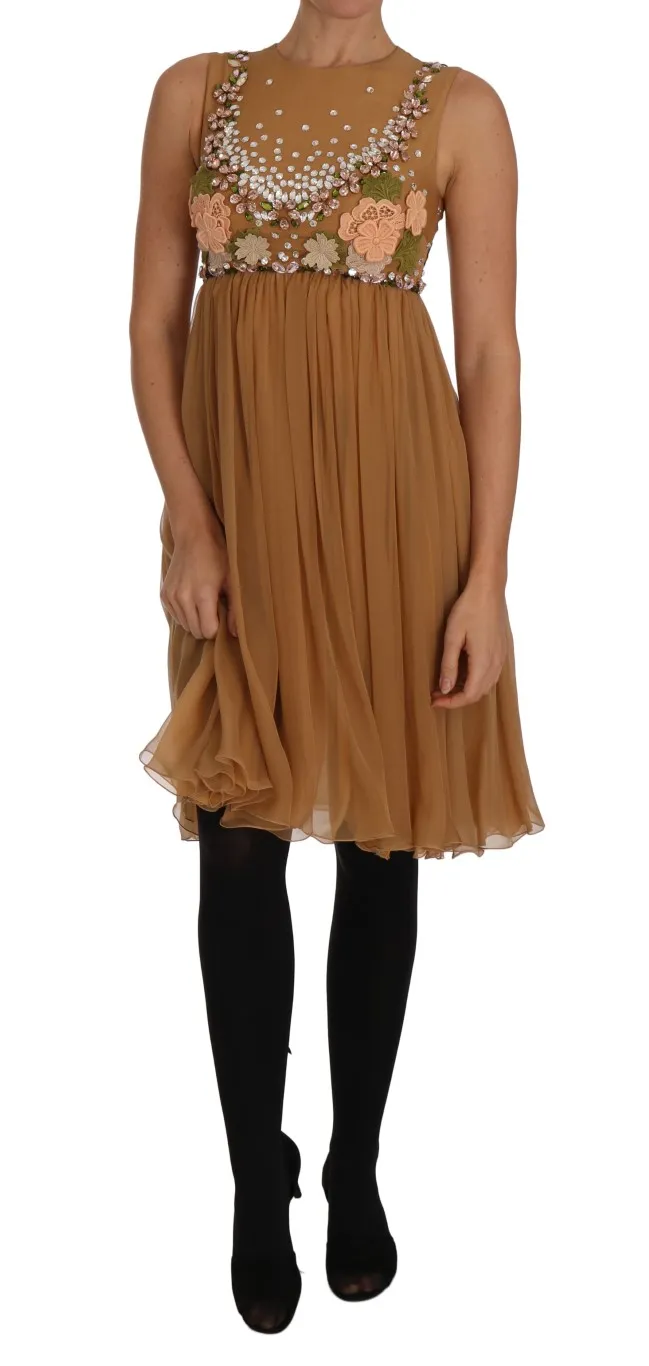 Dolce & Gabbana Women's Exquisite Gold Silk A-line Dress