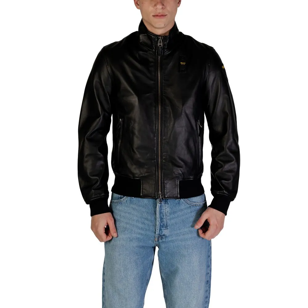 Blauer Men's Black Leather Jacket