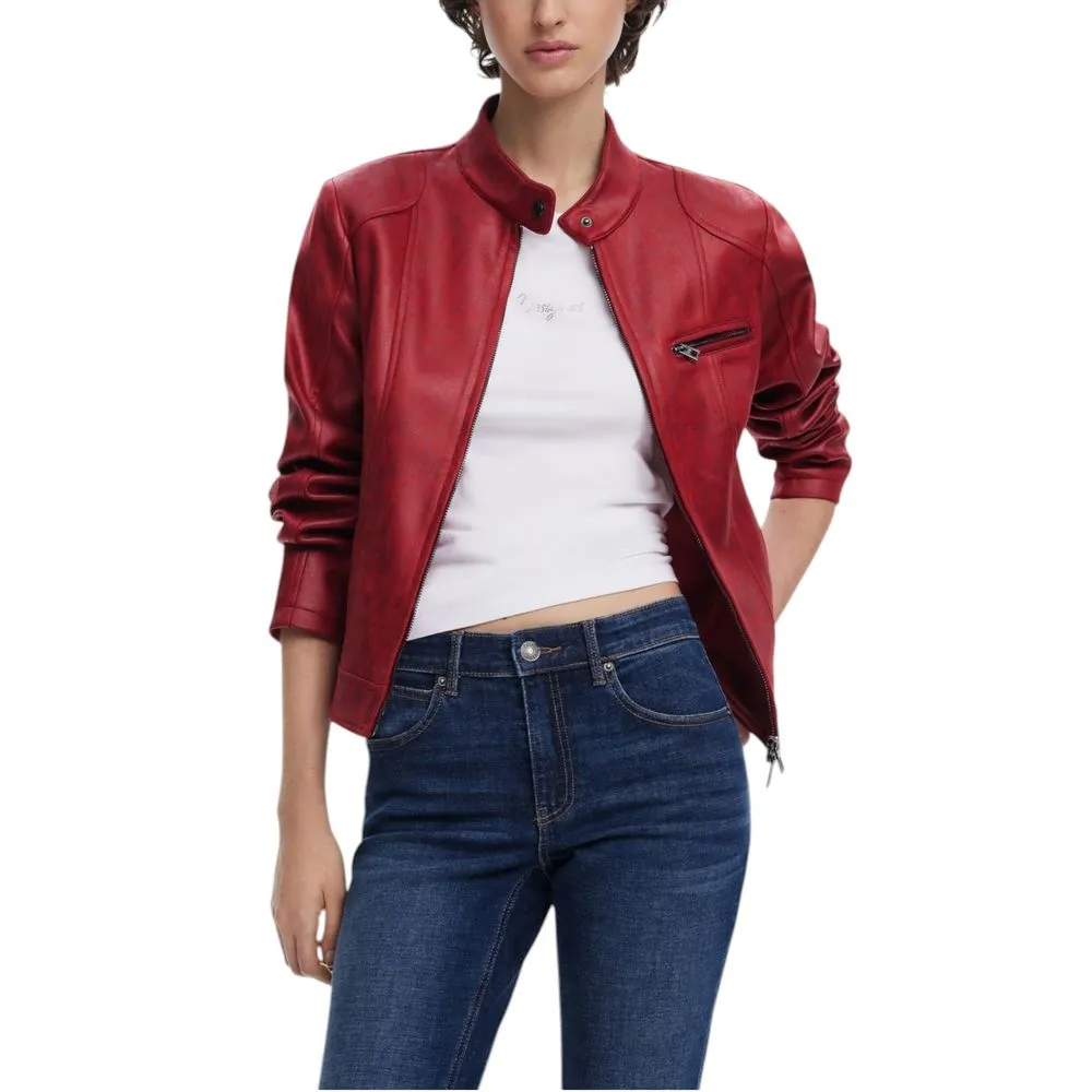 Desigual Women's Red Polyester Jackets & Coat