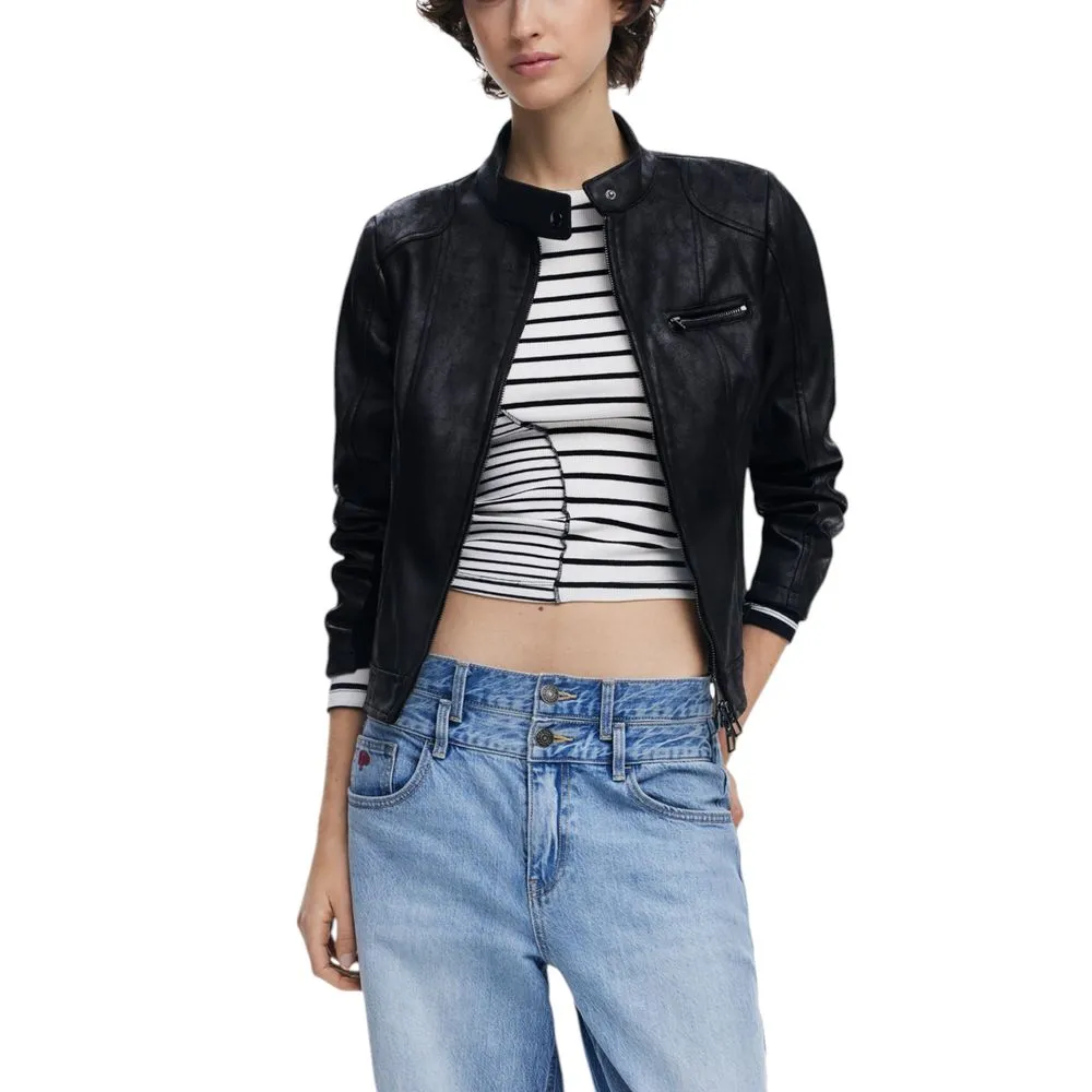 Desigual Women's Black Polyester Jackets & Coat