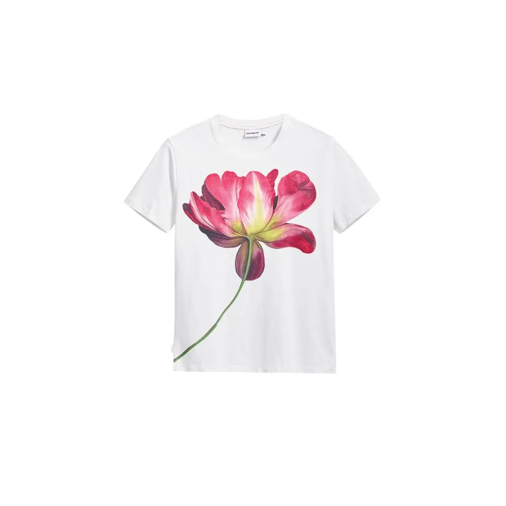 Desigual Women's White Cotton Tops & T-Shirt