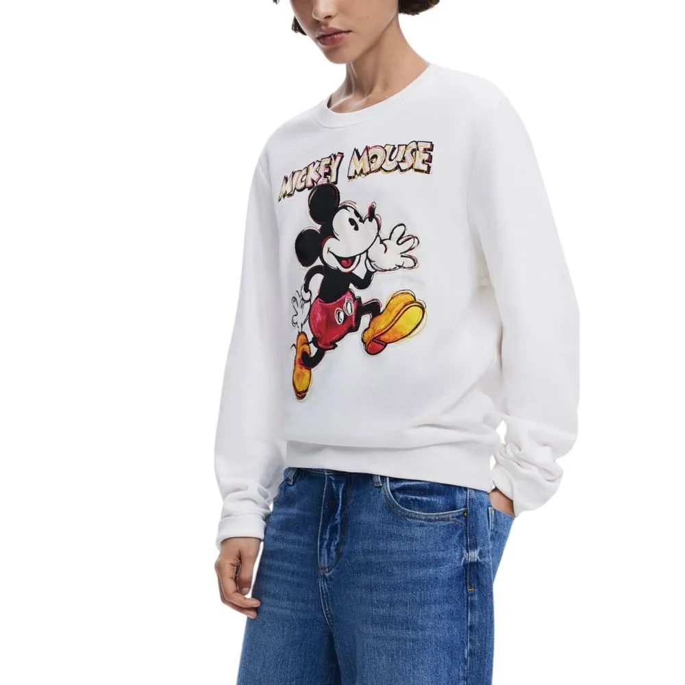 Desigual Women's White Cotton Sweater