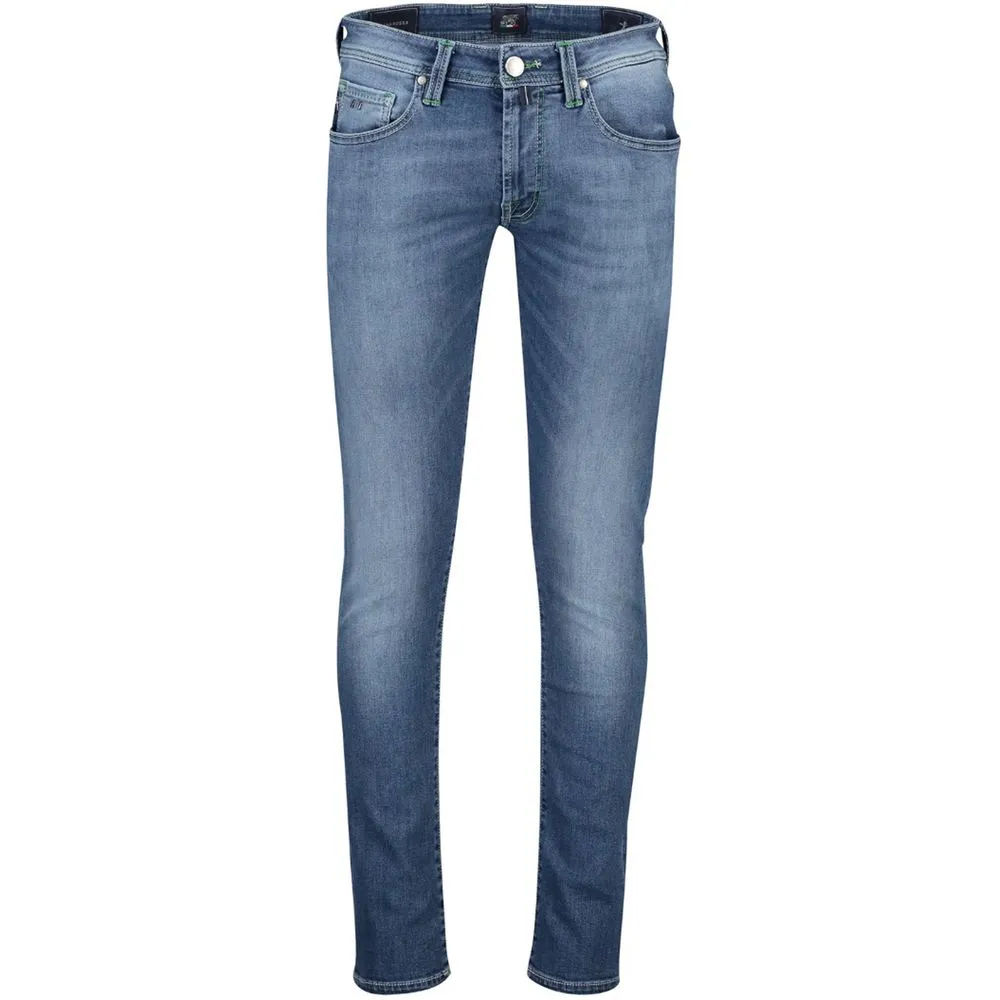 Tramarossa Men's Blue Cotton Jeans & Pant