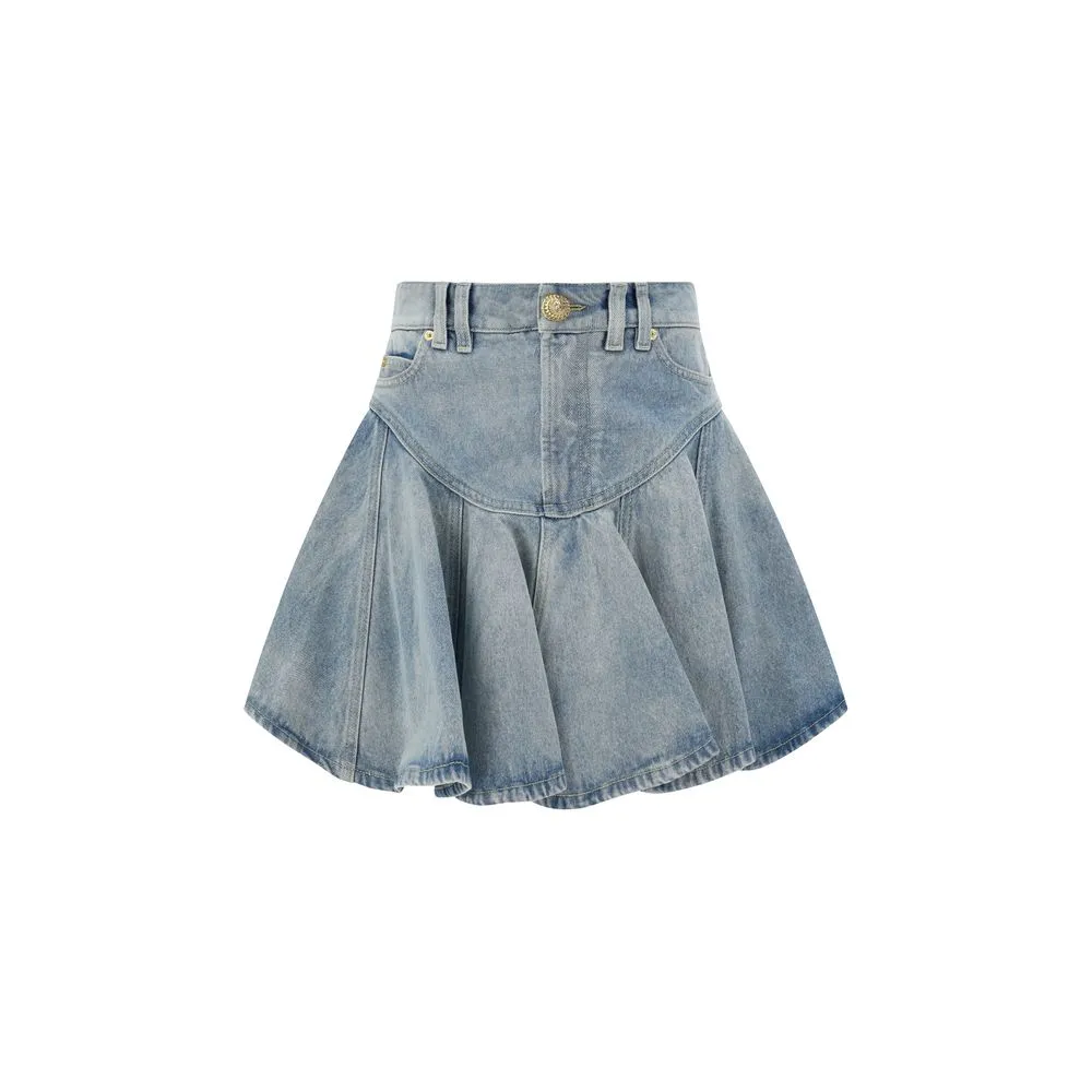Balmain Women's Denim Mini Skirt