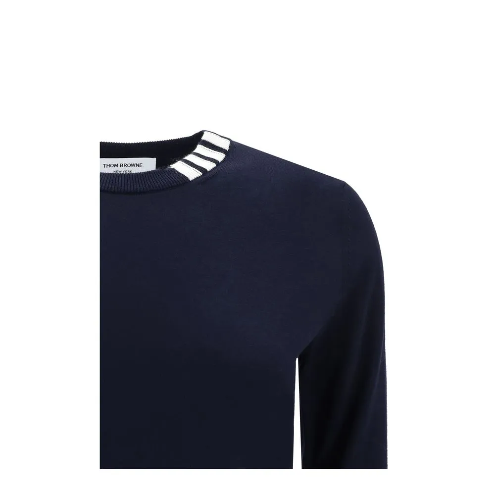 Thom Browne Women's White bands crew neck Sweater