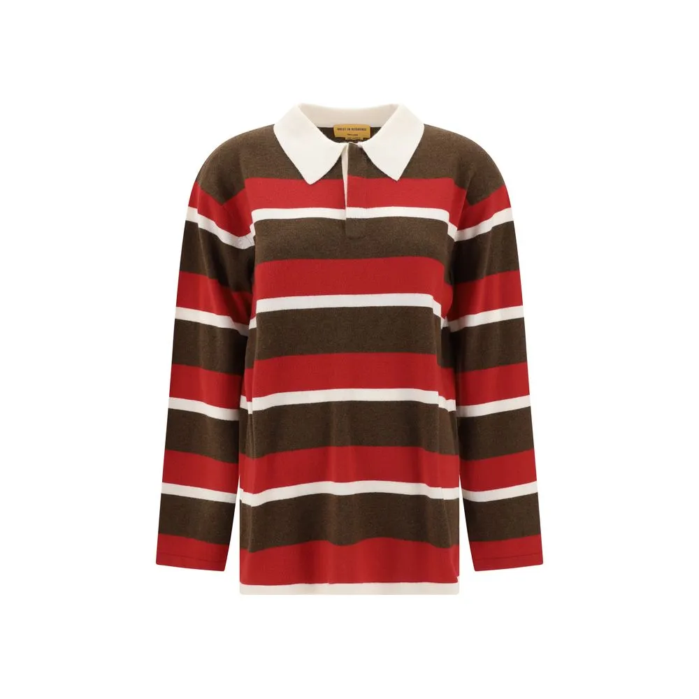 Guest in Residence Women's Striped Polo Sweater