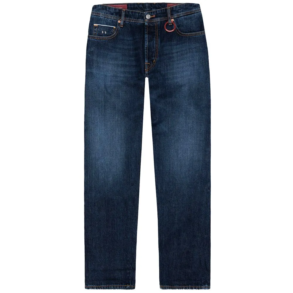 Tramarossa Men's Blue Cotton Jeans & Pant