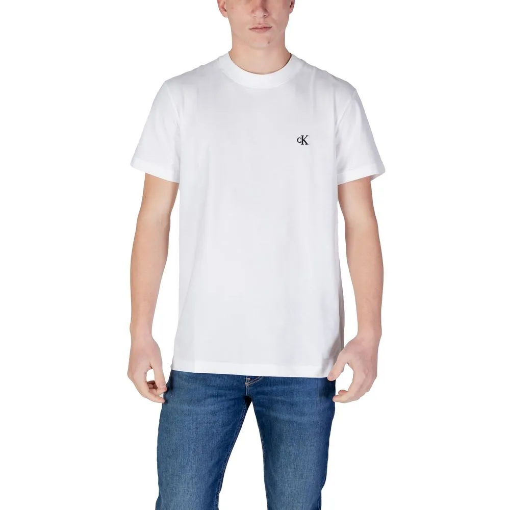 Calvin Klein Jeans Men's White Cotton Rigenerato T-Shirt
