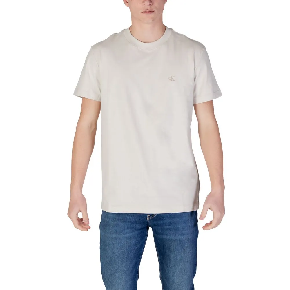 Calvin Klein Jeans Men's Beige Cotton Rigenerato T-Shirt