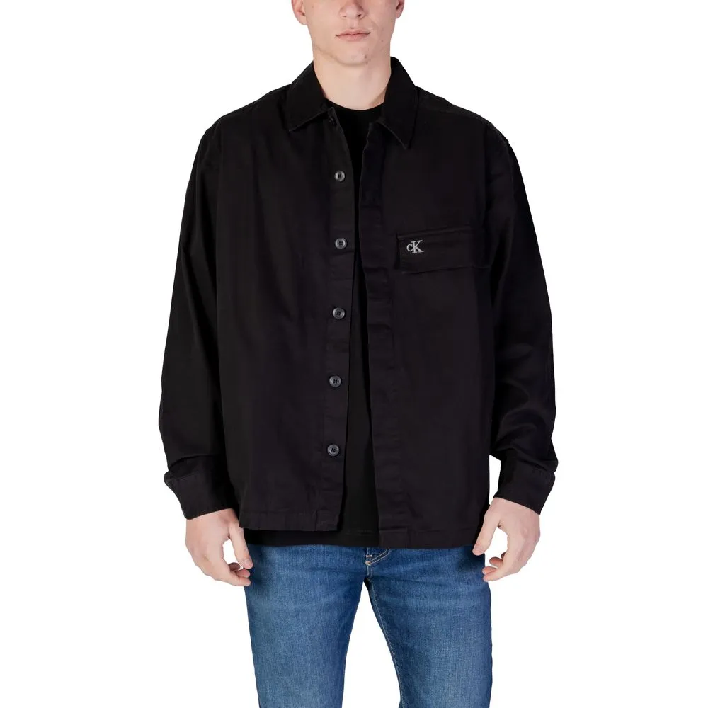 Calvin Klein Jeans Men's Black Cotton Rigenerato Shirt
