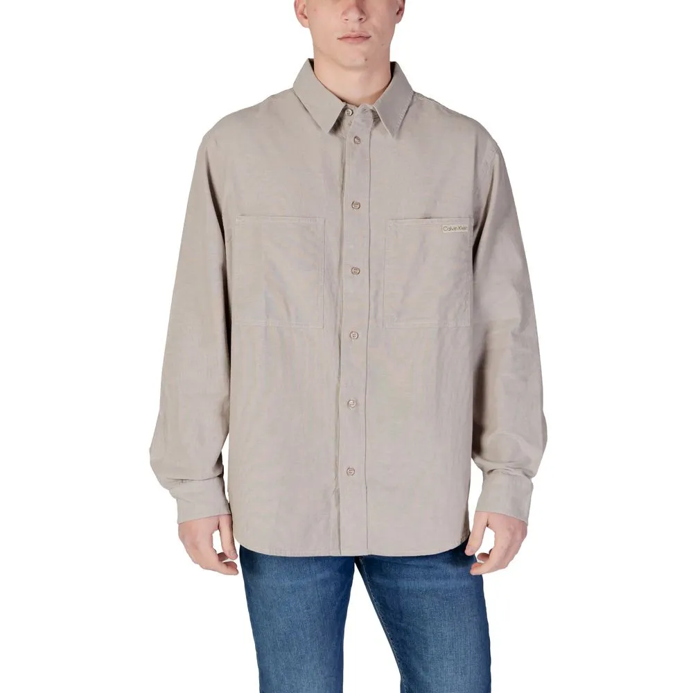 Calvin Klein Jeans Men's Gray Cotton Rigenerato Shirt