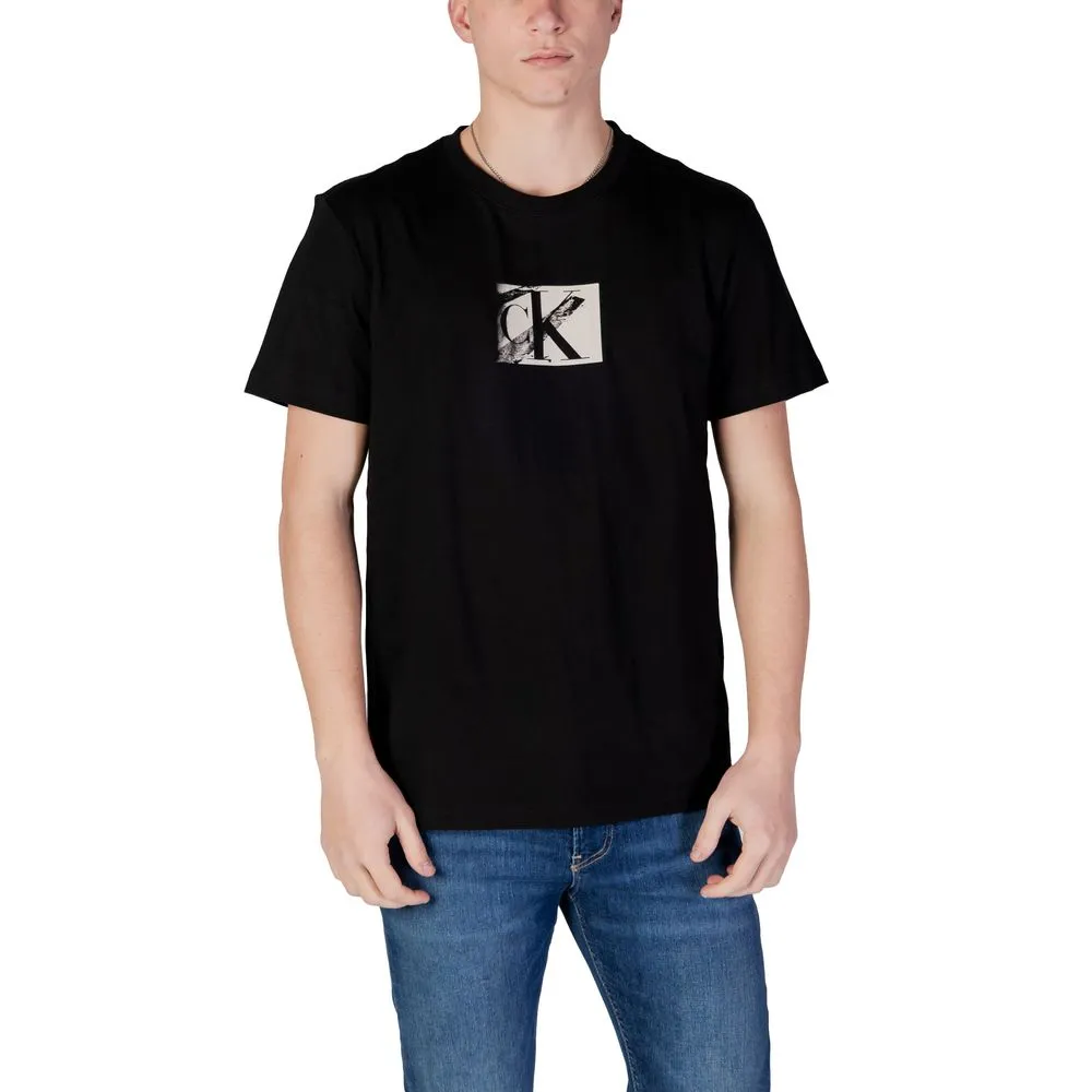 Calvin Klein Jeans Men's Black Cotton Rigenerato T-Shirt