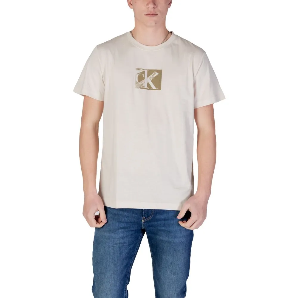 Calvin Klein Jeans Men's Beige Cotton Rigenerato T-Shirt