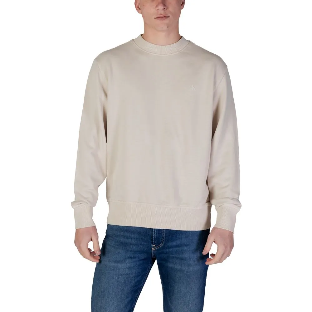 Calvin Klein Jeans Men's Beige Cotton Rigenerato Sweater