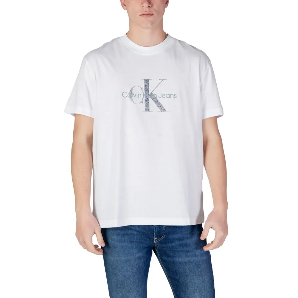 Calvin Klein Jeans Men's White Cotton Rigenerato T-Shirt
