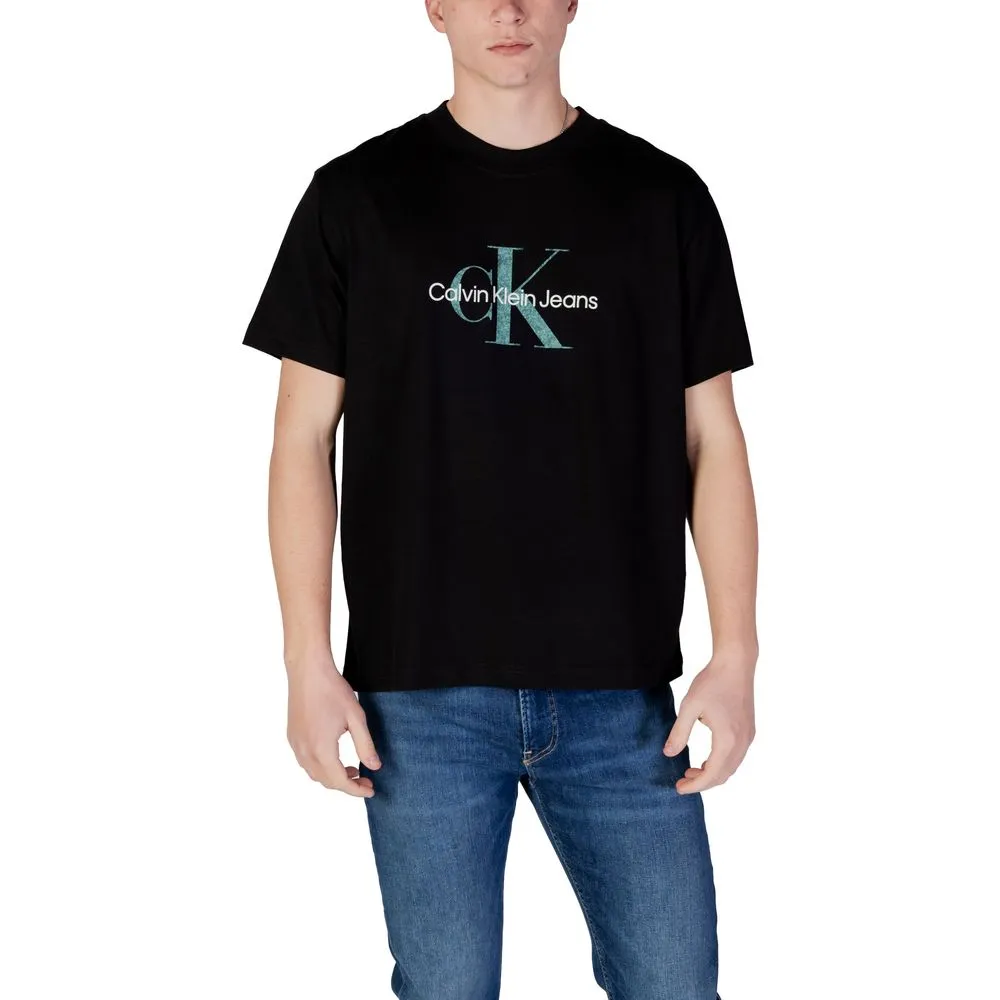 Calvin Klein Jeans Men's Black Cotton Rigenerato T-Shirt