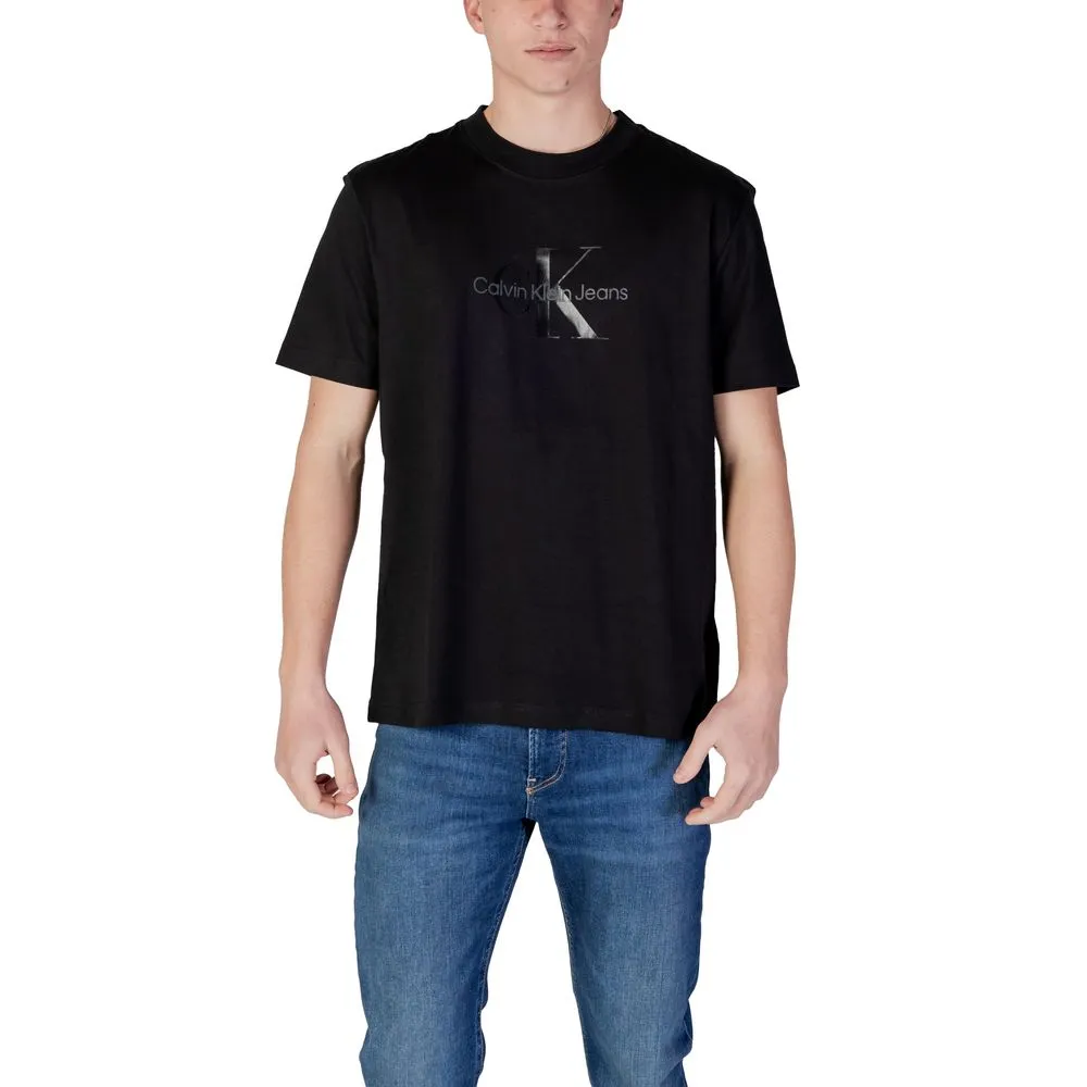 Calvin Klein Jeans Men's Black Cotton Rigenerato T-Shirt