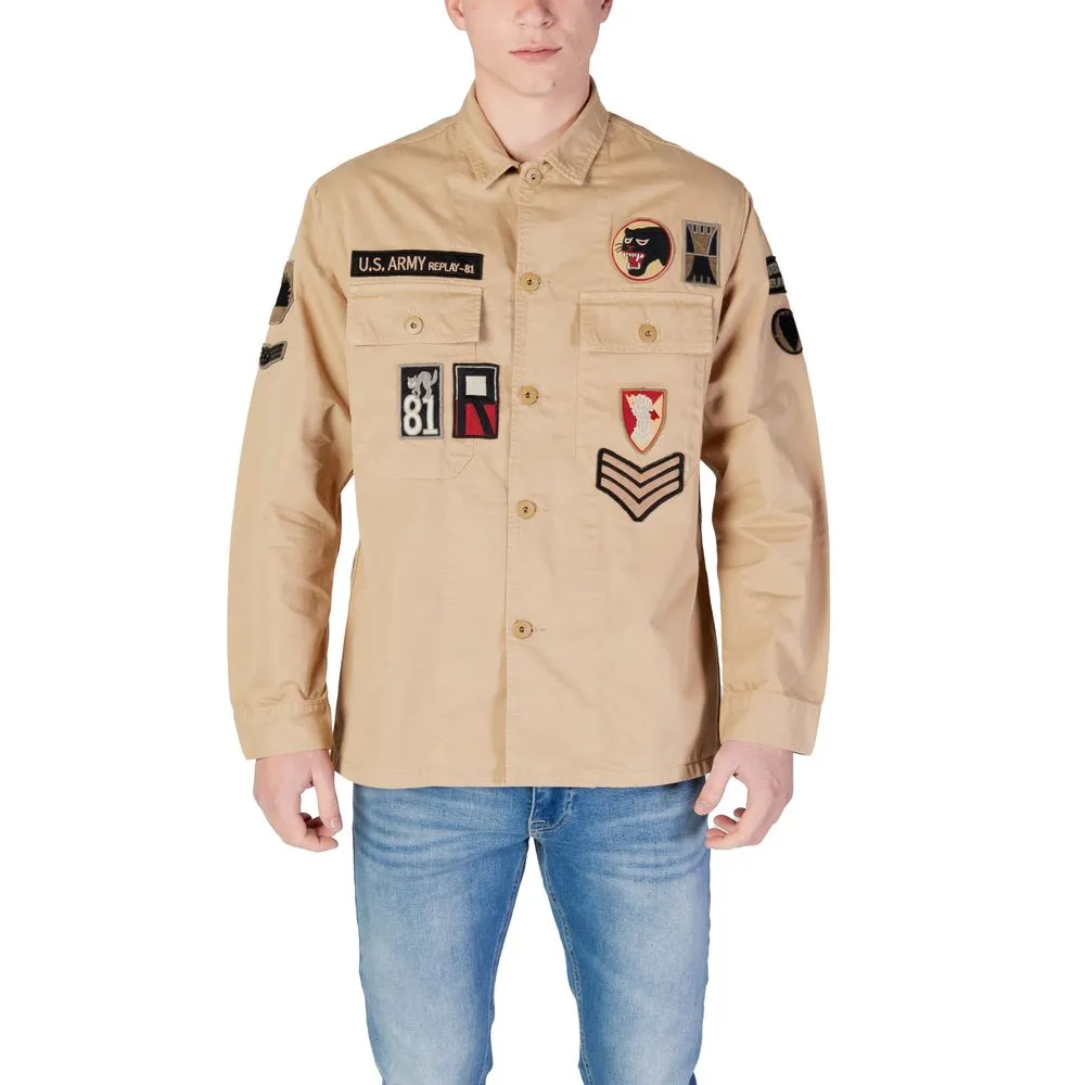 Replay Men's Beige Cotton Shirt