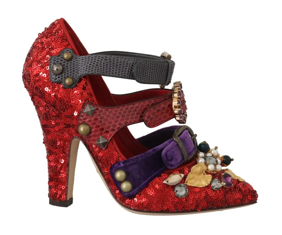 Dolce & Gabbana Women's Red Bellucci Alta Moda Embellished Pumps