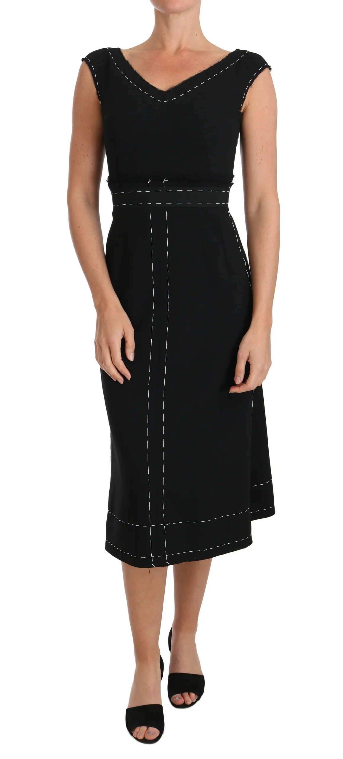 Dolce & Gabbana Women's Elegant Black Sheath Wool Dress