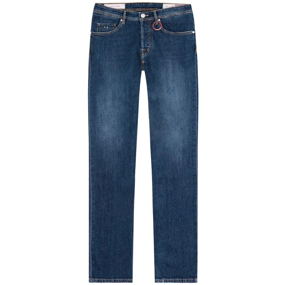 Tramarossa Men's Blue Cotton Jeans & Pant