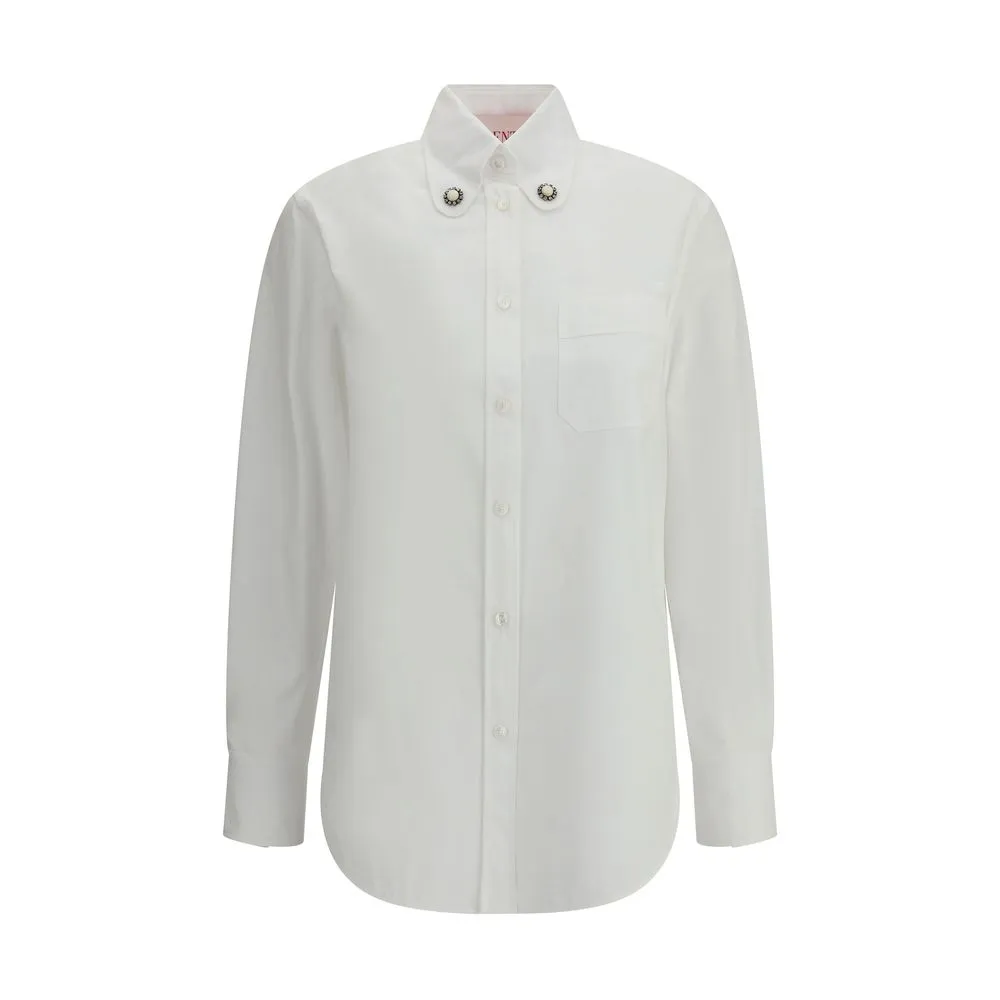 Valentino Women's Classic collar embellished Valentino's Shirt