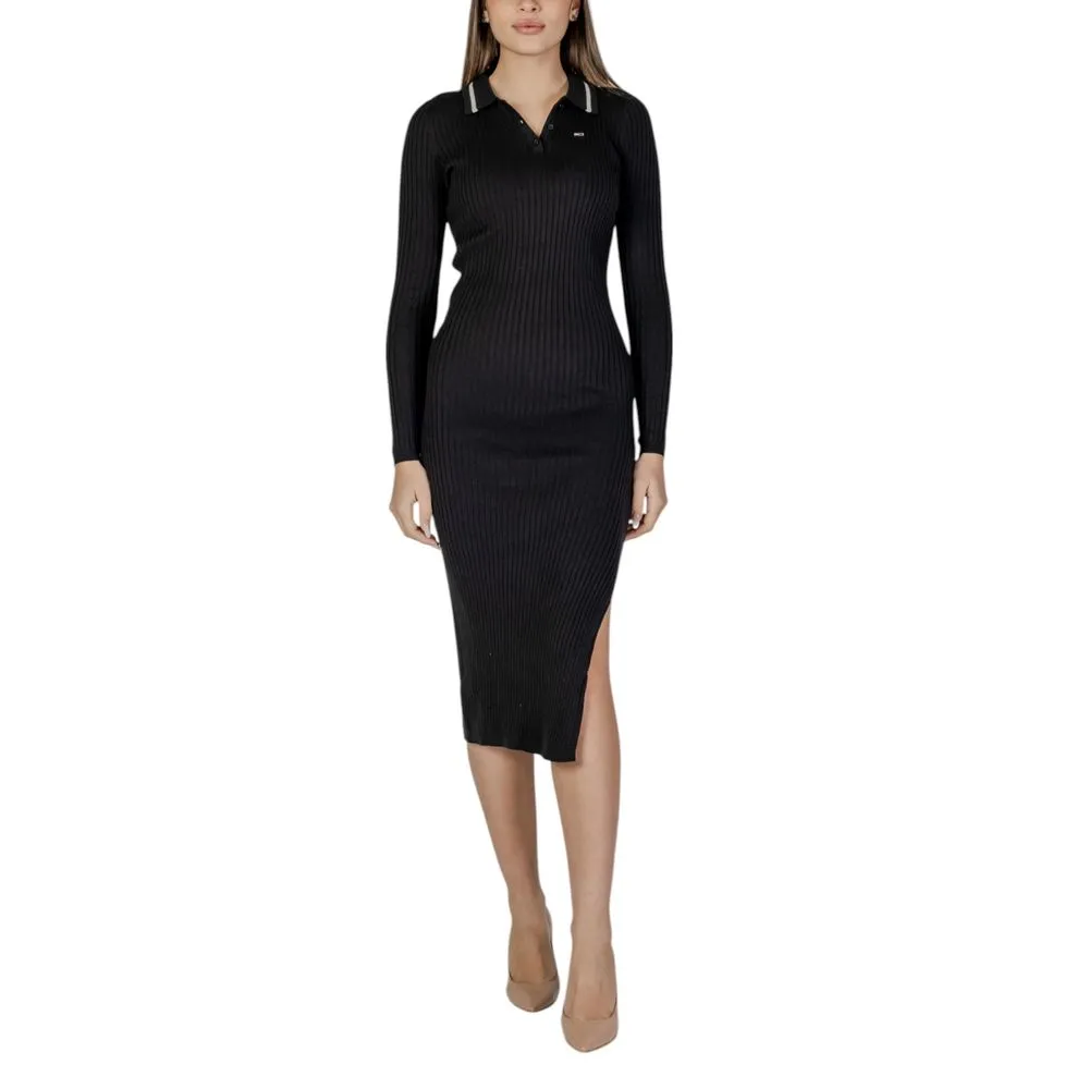 Tommy Hilfiger Jeans Women's Black Cotton Rigenerato Dress