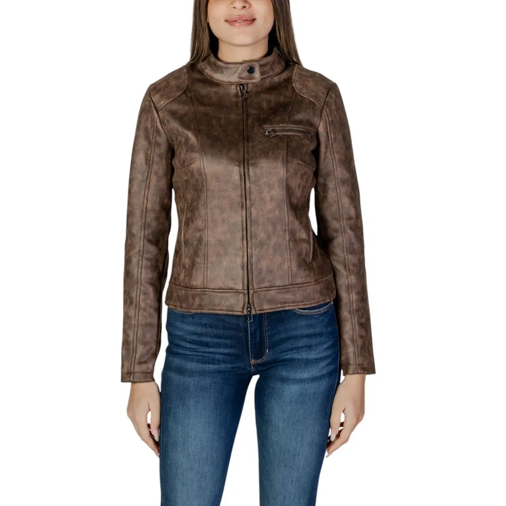 Desigual Women's Brown Polyester Jackets & Coat