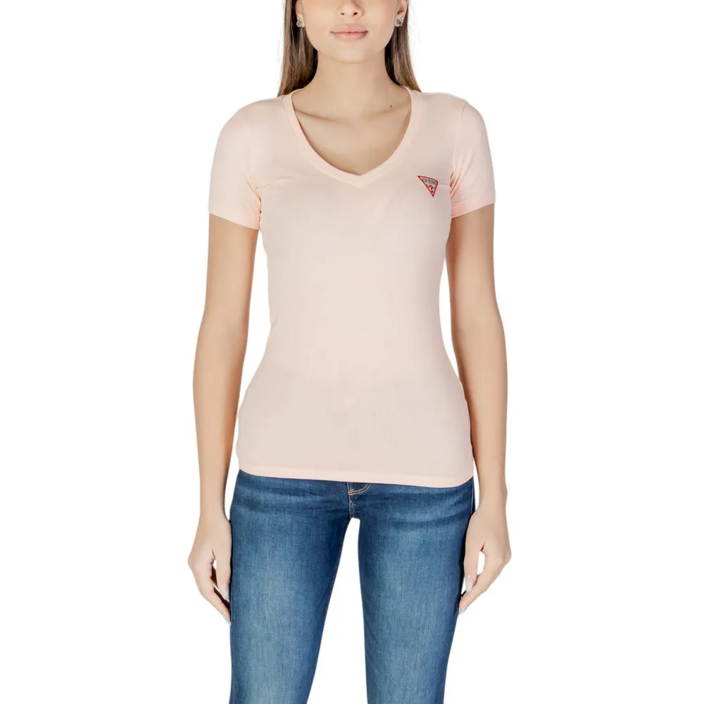 Guess Women's Pink Cotton Tops & T-Shirt