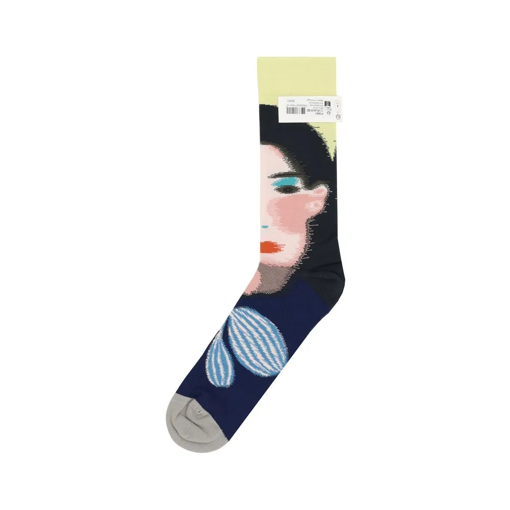 Bonne Maison Women's Face Canary Socks