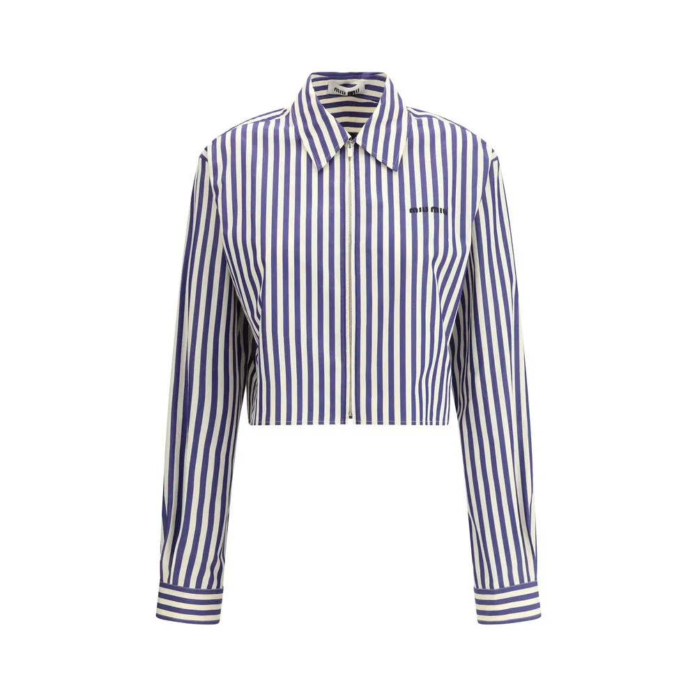 Miu Miu Women's Striped cropped Shirt