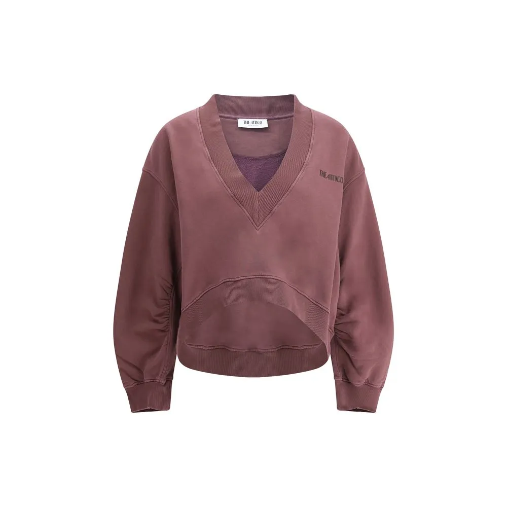 The Attico Women's V-neck cropped Sweatshirt