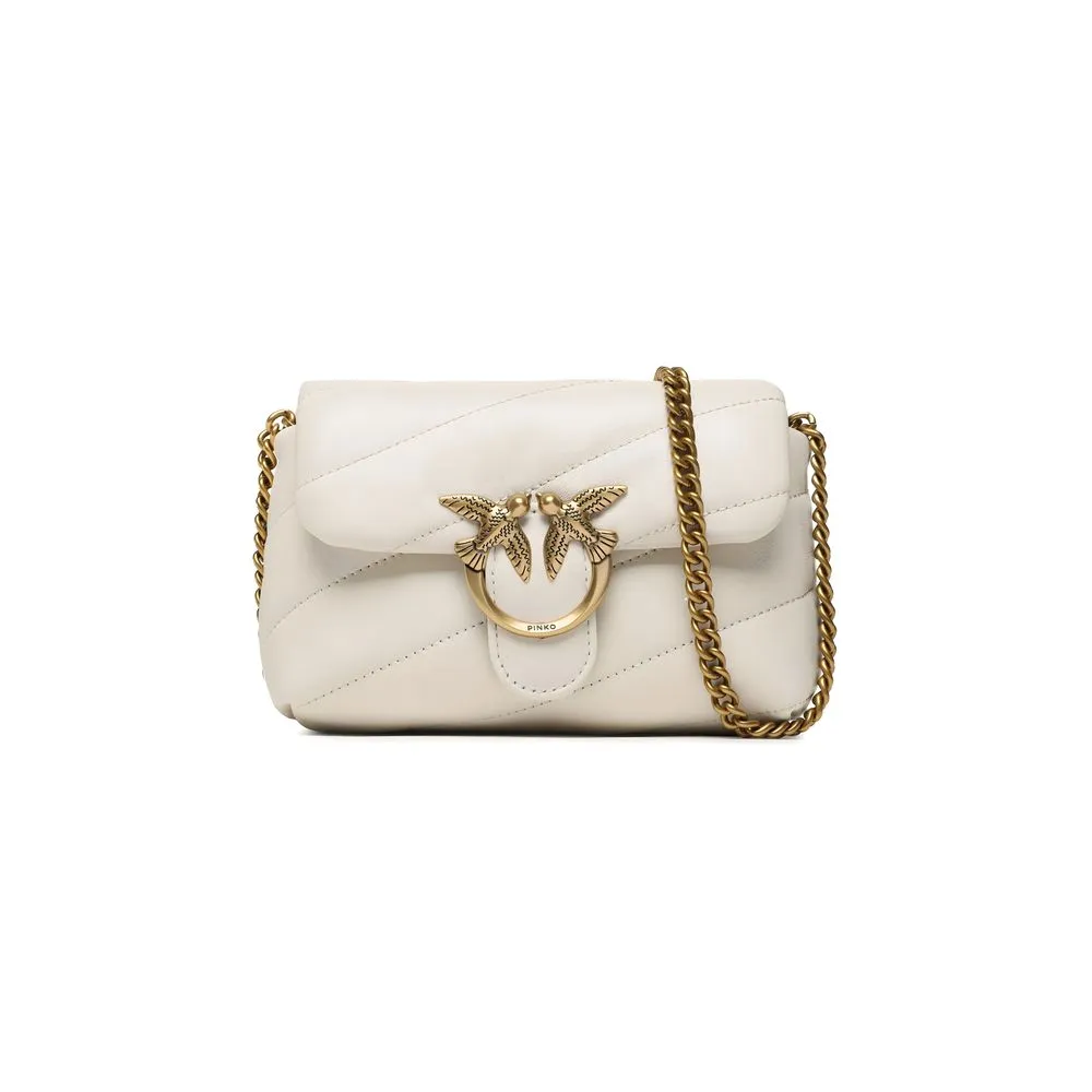 PINKO Women's White Leather Handbag