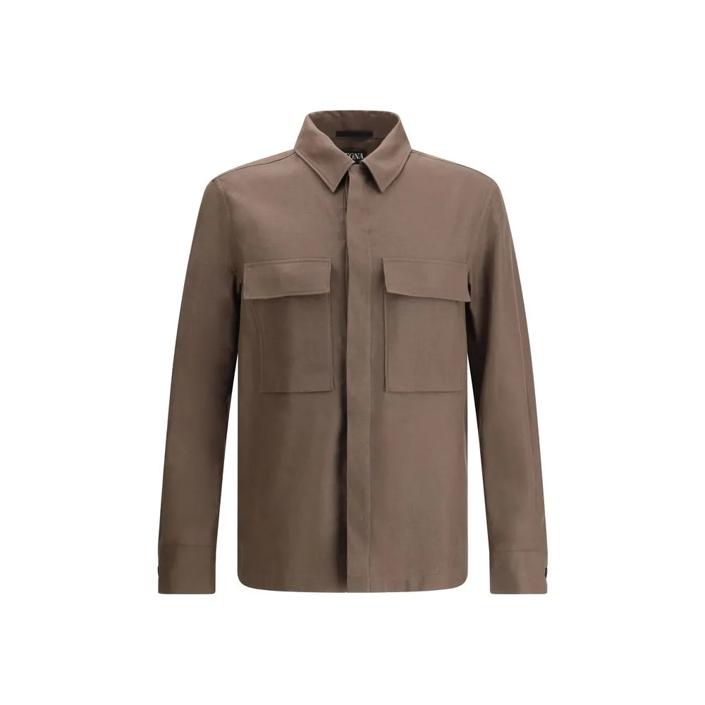 ZEGNA Men's Linen Shirt Jacket