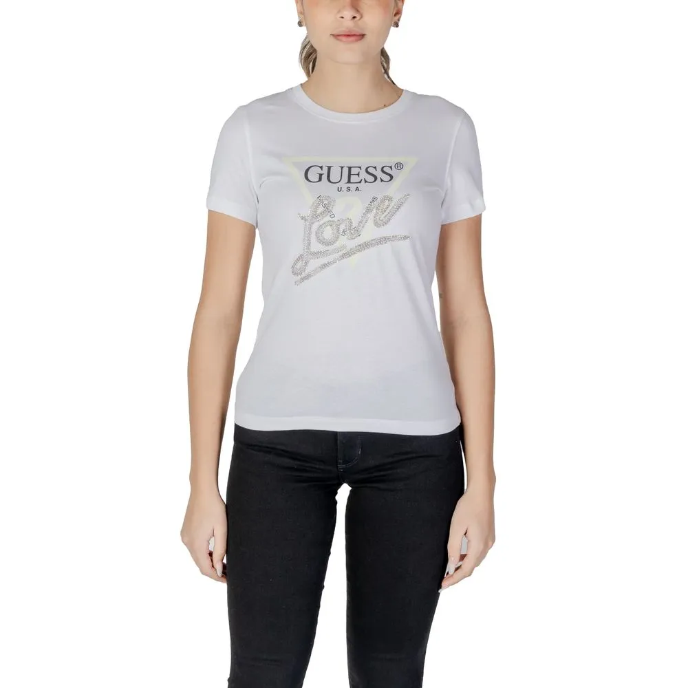 Guess Women's White Cotton Tops & T-Shirt