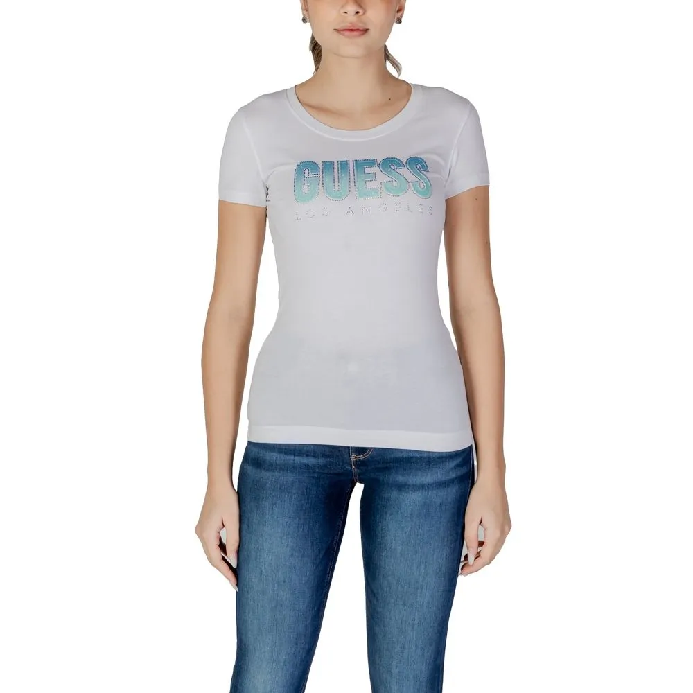 Guess Women's White Cotton Tops & T-Shirt